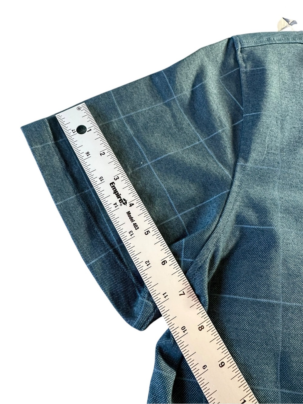 Van Heusen Men’s Teal Windowpane Polo Shirt XL - Picture 8 of 9